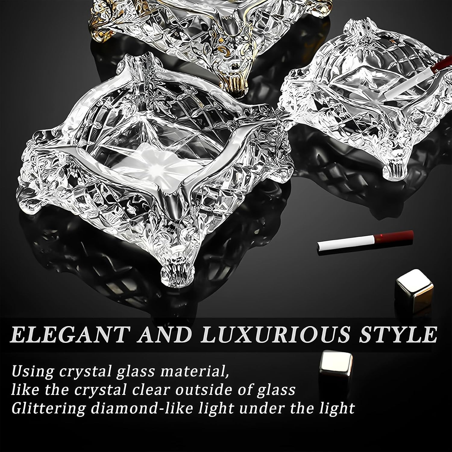 Paysky Square Glass Cigar Ashtray: image 4