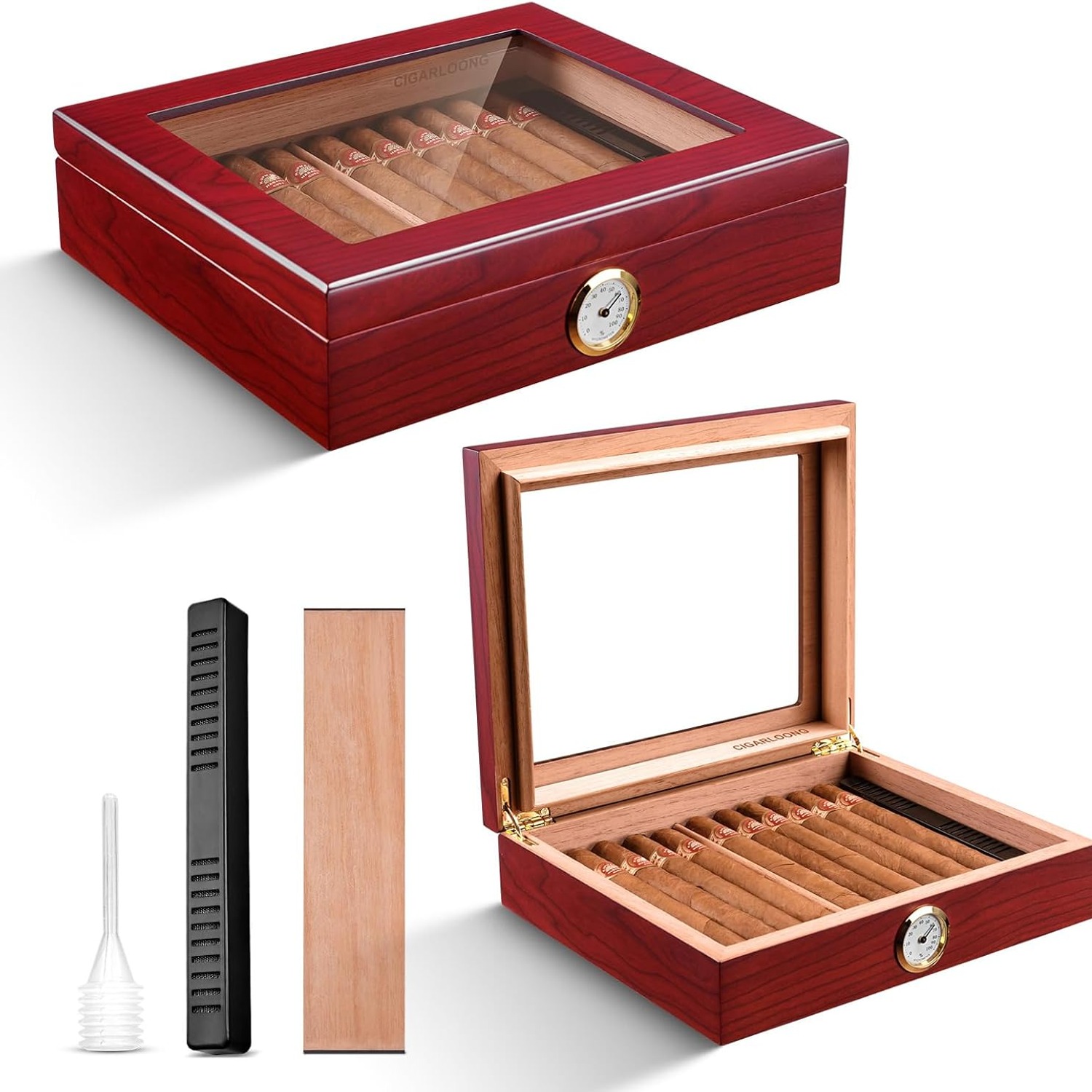 Spanish Cedar Desktop Humidor with Hygrometer: image 9